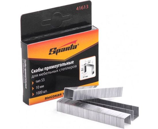 Скобы 10 мм, для мебельного степлера, тип 53,1000 шт SPARTA 41613 – изображение 4