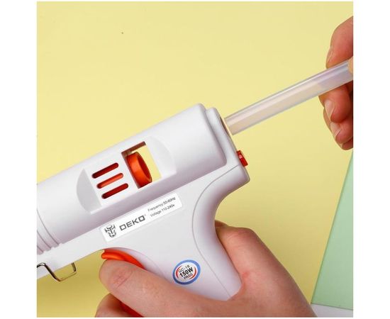 Клеевой термопистолет DEKO DKGG150 150ВТ, SET4, с функцией THERMAL CONTROL, подставка, набор 063-4974 – изображение 4
