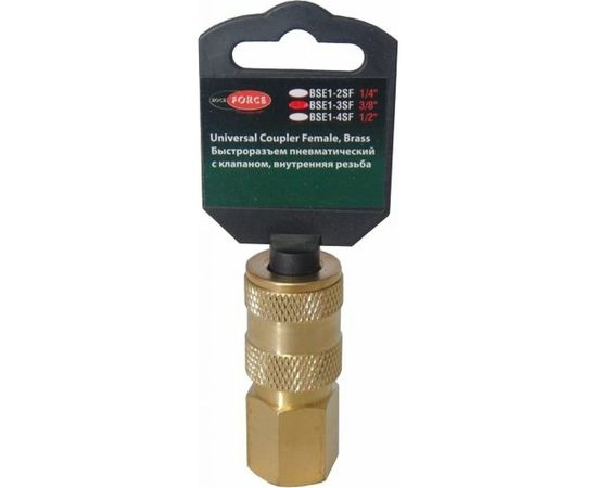 Быстроразъем пневматический с клапаном внутренняя резьба 1/4 ONE TOUCH в держателе ROCKFORCE RF-SE6-2SF 