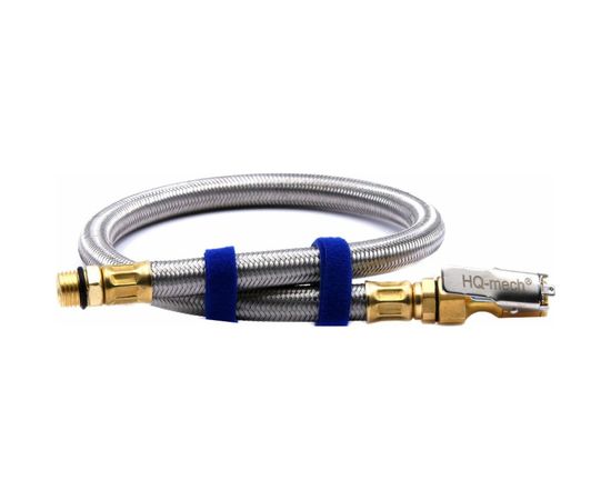 Шланг пневматический подкачки колес армированный каучуковый в металлической оплетке 50 см HQ-mech УТ000002187 