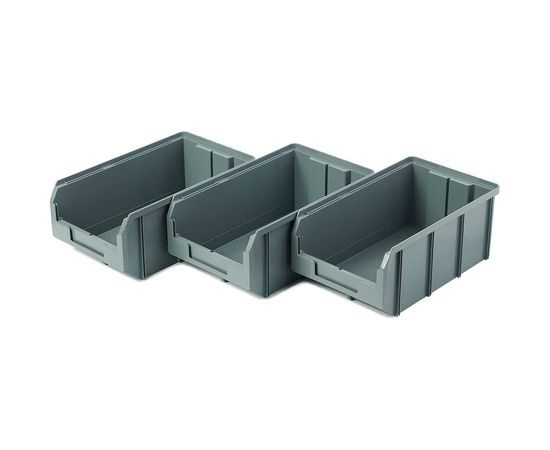 Пластиковый ящик СТЕЛЛА-ТЕХНИК комплект 3 штуки V-3-К3-серый 