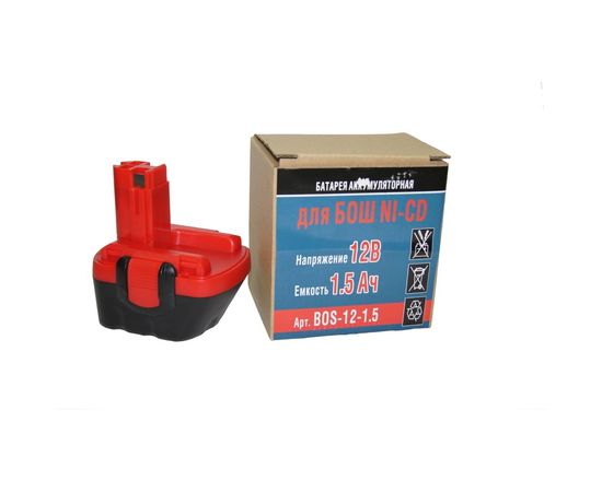 Аккумулятор Ni-CD (12V, 1.5 AH) для Bosch GSR12-2V BD P.I.T. Bos-12-1,5 