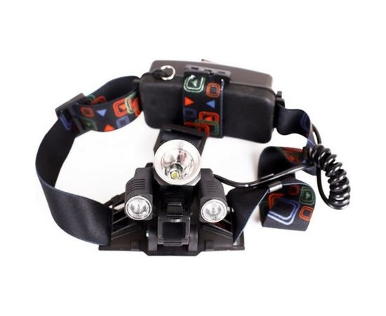 Налобный аккумуляторный фонарь Ultraflash E156 3,7В черный 3LED, 5 Вт, фокус, 2 аккумулятора 4 режима 14660 