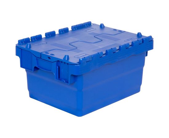 Ящик Sembol Plastik п/э 400x300x222 сплошной синий с крышкой 21814 