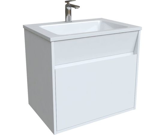 Подвесная тумба с умывальником IDDIS Esper с ящиком, белая 60 см ESP60W0i95K 