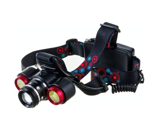 Налобный фонарь Ultraflash E162 (аккумулятор 3,7В, черный, 3LED, 5 Вт, фокус, 2 ак. 4 режима, бокс са) 14683 