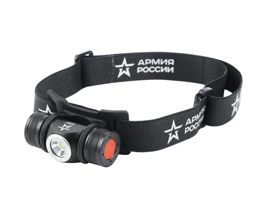 Налобный светодиодный аккумуляторный фонарь ЭРА АРМИЯ РОССИИ GA-502 5B, 5 режимов, черный, на магните, micro-USB, Б0052317 