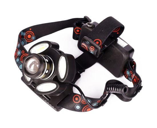 Налобный фонарь Ultraflash UF38024LED (аккумулятор 3,7В, черный, 5LED, 5 Вт, фокус, 2 ак. 4 режима, бокс са) 14685 