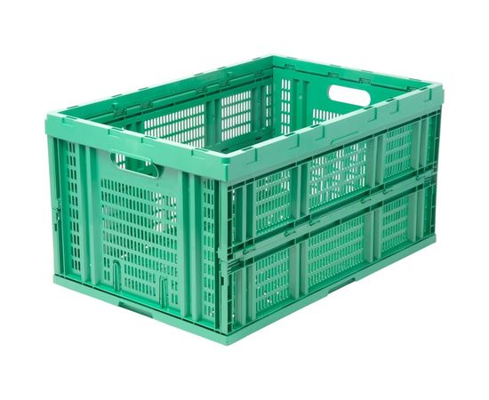 Ящик Тара.ру п/э 600х400х310 перфорированный, складной, зелёный 10424 