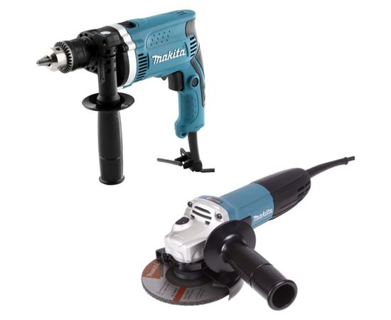 Набор Makita DK0123: углошлифовальная машина GA5030 + ударная дрель HP1630 