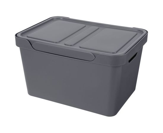 Универсальный ящик Econova Luxe с крышкой, 380х276х220 мм, 18 л серый 433205811 