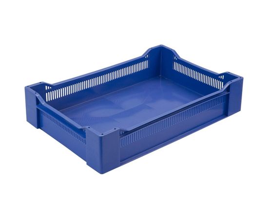 Ягодный ящик п/э 600х400х135 сплошное дно синий Тара.ру 02365 