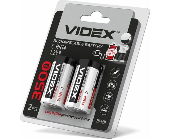 Никель-металлогидридный аккумулятор Videx HR14/C 3500mAh 2BL LSD, низкий саморазряд VID-HR14/C-3500 