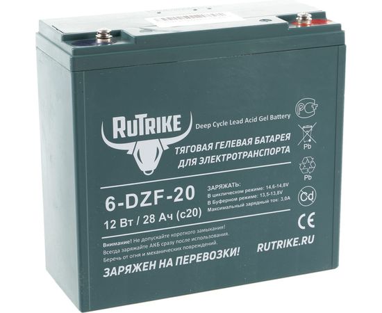 Тяговый гелевый аккумулятор Rutrike 6-DZF-20 12V20A/H C2 022834 