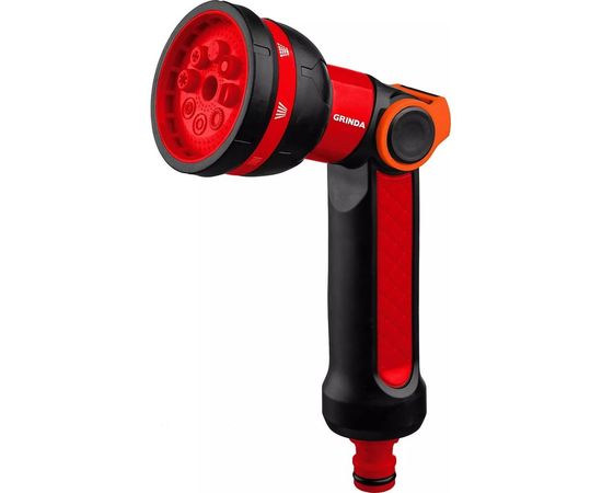 Двухкомпонентный поливочный пистолет с регулятором напора GRINDA N-8 8 режимов 8-427188 