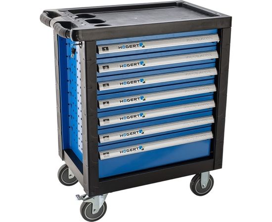 HOEGERT TECHNIK Тележка инструментальная 7 ящиков, усиленный пластиковый верх HT7G047 