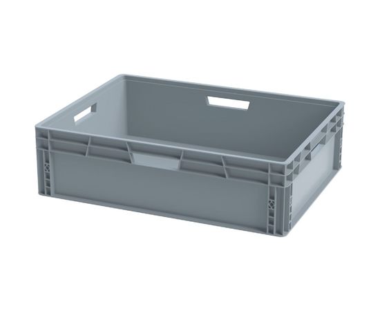 Ящик Sembol Plastik п/п, 800x600x220 мм, сплошной, усиленное дно, цв. серый 24293 