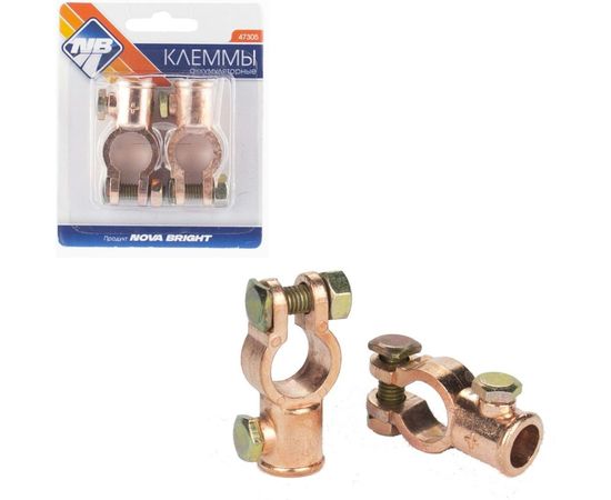 Аккумуляторные клеммы Nova Bright в блистере ВТ 10 - 2шт. 47305 