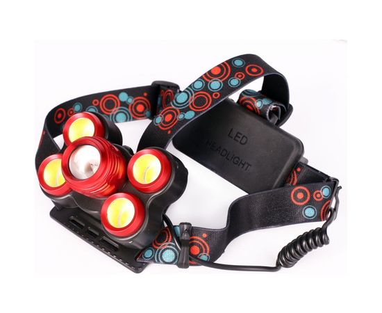 Налобный фонарь Ultraflash E160 (аккумулятор 3,7В, черный, 5LED, 5 Вт, фокус, 2 ак. 4 режима, бокс са) 14681 