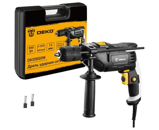 DEKO Дрель ударная сетевая DKID850W в кейсе с быстрозажимным патроном DEKO (3638) 063-4326 