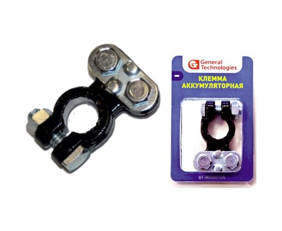 Клемма для аккумулятора General Technologies "-" под планку /свинец/ Тип EUROGT-M040014N 