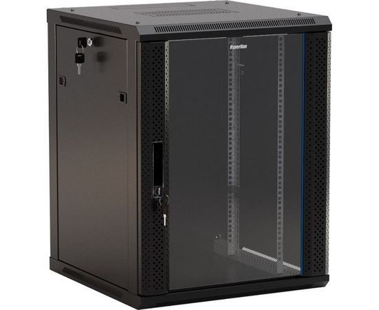 Настенный шкаф Hyperline TWB-0966-GP-RAL9004 19-дюймовый, 9U, 500x600х600мм 392631 
