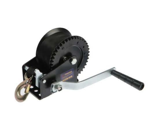 Ручная барабанная лебедка TUNDRA тяговая, 1000 кг, трос-ремень 10 метров 1002766 
