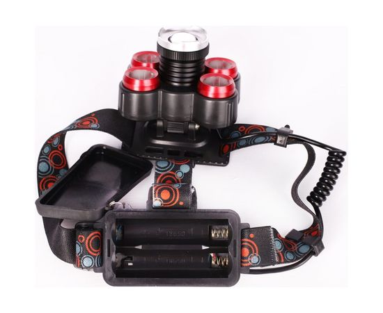 Налобный фонарь Ultraflash E161 (аккумулятор 3,7В, черный, 5LED, 5 Вт, фокус, 2 ак. 4 режима, бокс са) 14682 