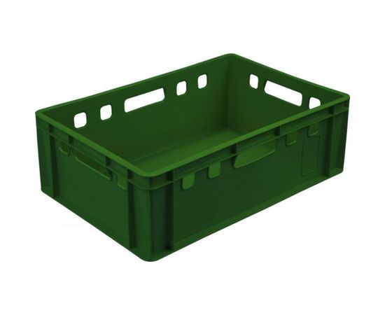Ящик Тара.ру п/э мясной 600х400х200 сплошной Е2 зеленый 01600 