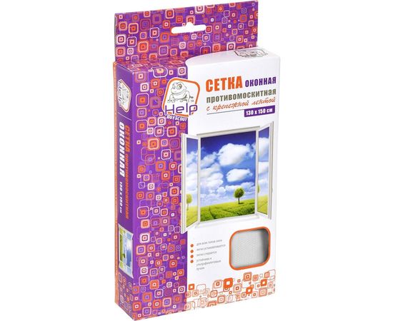 Противомоскитная сетка с крепежной лентой HELP 130х150 см, 20 80002-Л 