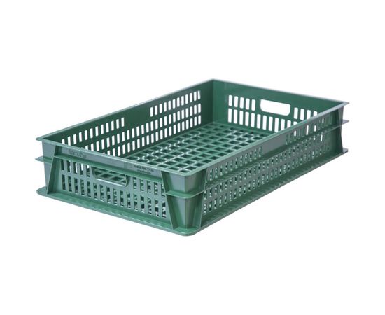 Перфорированный ящик Тара.ру п/э 740x465x145 зелёный 22381 