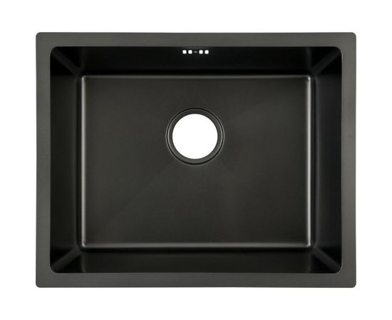 Мойка Vidage 54х44х19, 50, 85/2 см черная с нанопокрытием, сварная, сифон в комплекте 1601014 