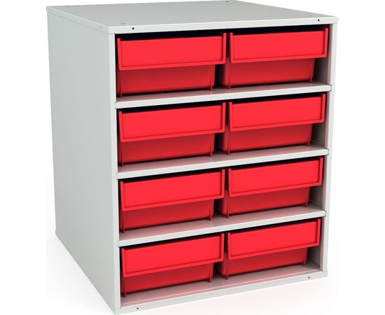 Кассета Диком К-01/1, 8 ящиков Б 400x185x100 мм, красные 18.2102-091 