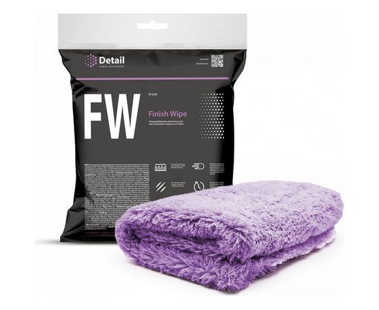 Салфетка из микрофибры Detail FW Finish Wipe для располировки жирных составов, 40х40 см DT-0244 