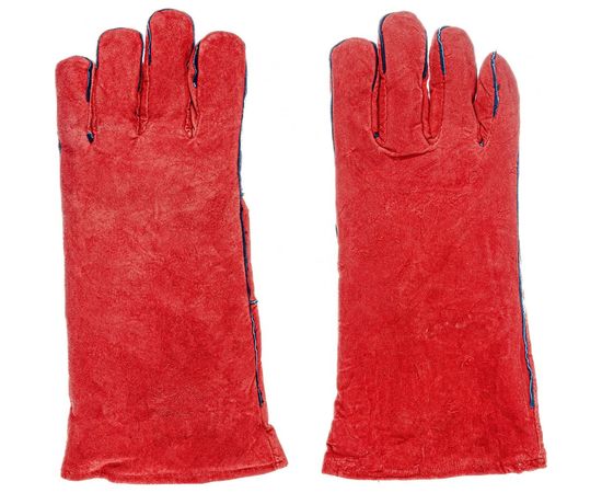 Спилковые утепленные краги с искусственным мехом Gigant, красные, 60 пар GHG-05-2 