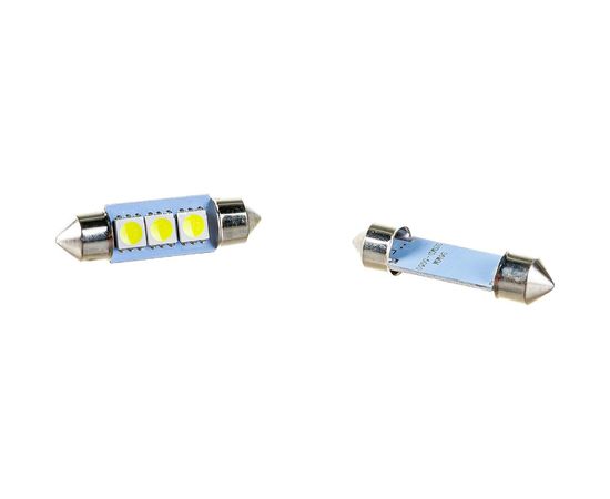 Автолампа диод SKYWAY T11*C5W* 12V 3 SMD Блистер с цоколем 1-конт Белая Cалон,номер S08201351 