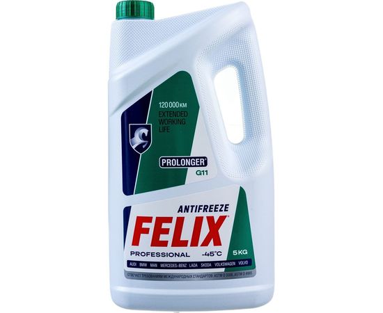 Антифриз FELIX PROLONGER -40град.С, G-11, 5 кг, зеленый 430206031 
