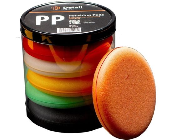 Комплект поролоновых круглых аппликаторов Detail PP ""Polishing Pads"" 10,5*2 см, 6 шт DT-0227 