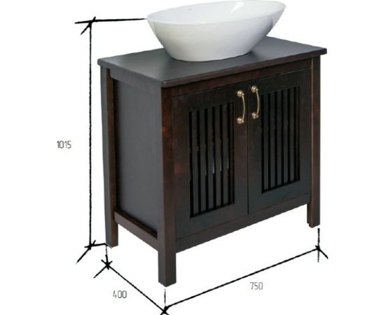 Напольная тумба с раковиной Orange Capri-75TU+RA орех – изображение 4