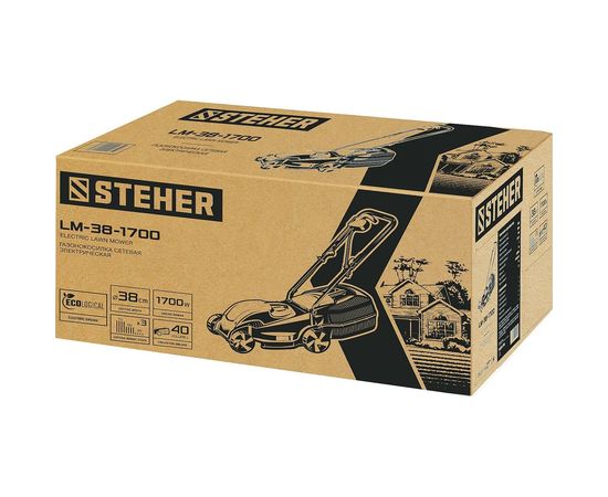 Сетевая газонокосилка STEHER 1700 Вт LM-38-1700 – изображение 2