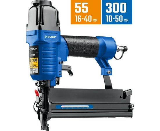 Пневматический нейлер-степлер 2-в-1 для скоб и гвоздей ЗУБР Т55/300 31937 – изображение 4