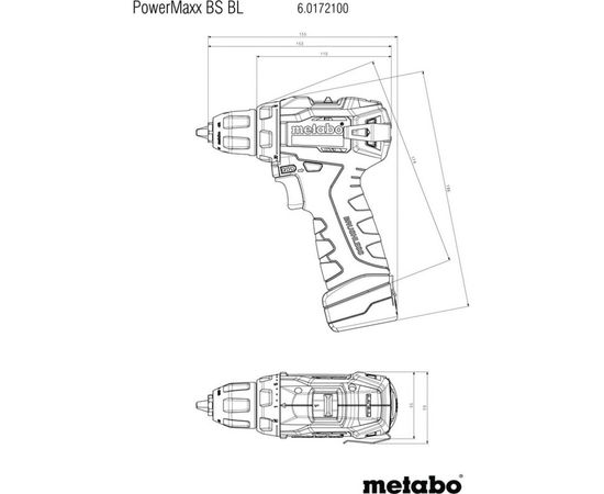 Бесщеточная аккумуляторная дрель-шуруповерт Metabo PowerMaxx BS BL 601721500 – изображение 2
