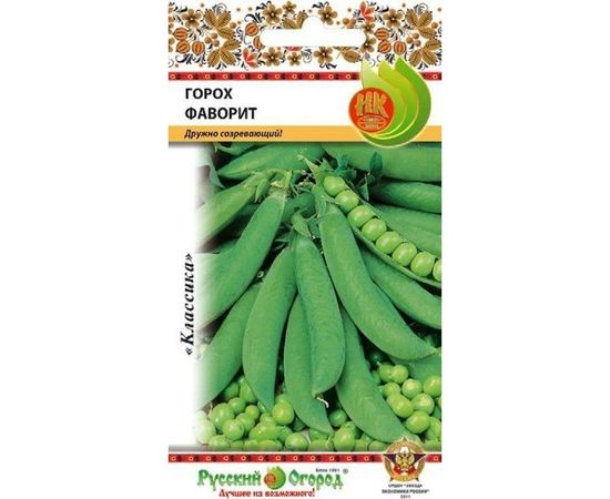 Семена РУССКИЙ ОГОРОД Горох овощной Фаворит 20 г Ф16010 