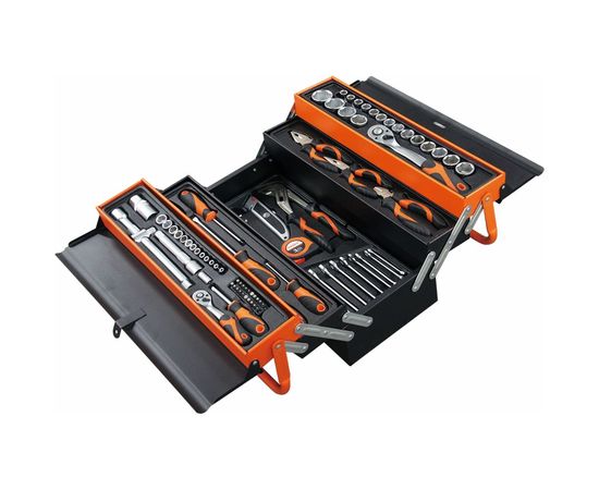 Набор инструментов KENDO в переносном ящике для инструментов, 5 лотков, 88 предметов 90202 