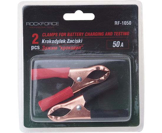 Зажимы для зарядки и тестирования аккумулятора ROCKFORCE 50A, в блистере RF-1050-1 
