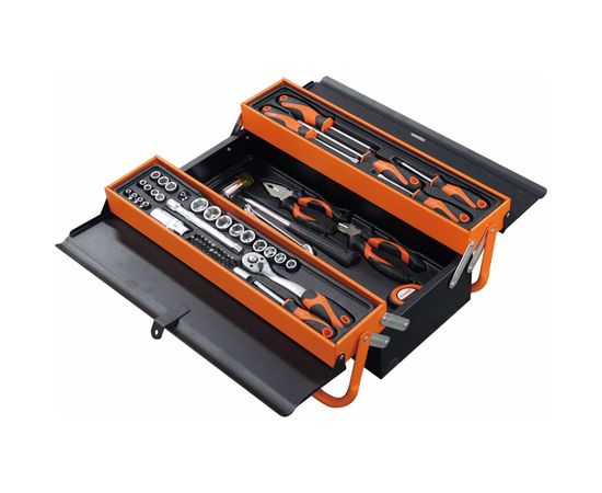 Набор инструментов KENDO в переносном ящике для инструментов, 3 лотка, 70 предметов 90201 