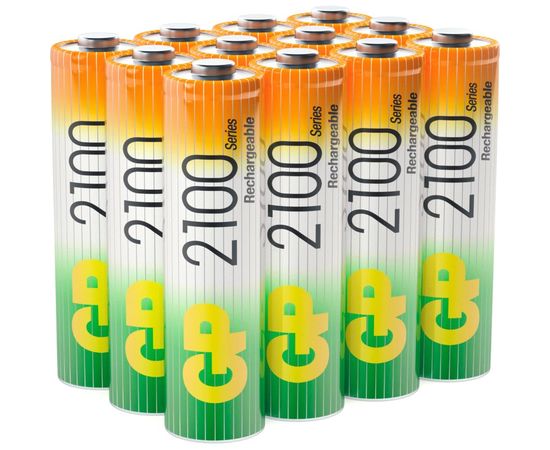Аккумуляторные пальчиковые батарейки АА GP hr6 2100 mah/мАч, никель-металлгидрид ni-mh 12 штук в упаковке 210AAHC-B12 