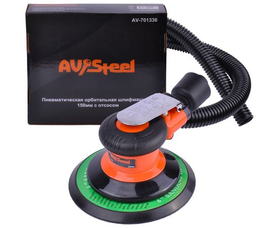 Пневматическая орбитальная шлифмашина AV Steel 150 мм с отсосом AV-701336 – изображение 3