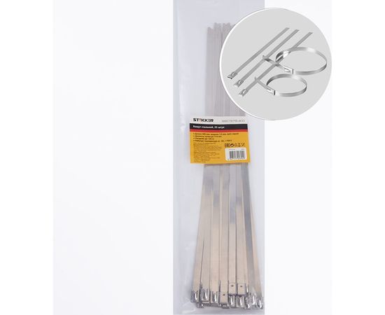 Стальной хомут STEKKER SSCTE79-400 7.9х400мм, нагрузка 120кг 32802 