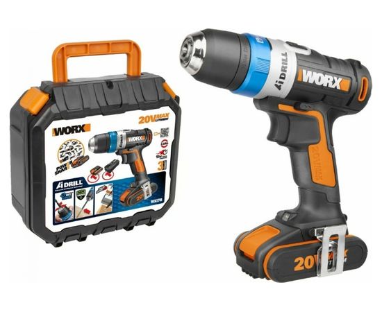 WORX Дрель-шуруповерт аккумуляторная AiDrill WX178, 20В, 2Ач x1, кейс WX178 – изображение 11